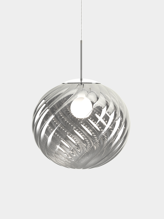 Whirl Pendant 45cm Silver CB-CCC Bulb / Large / Silver