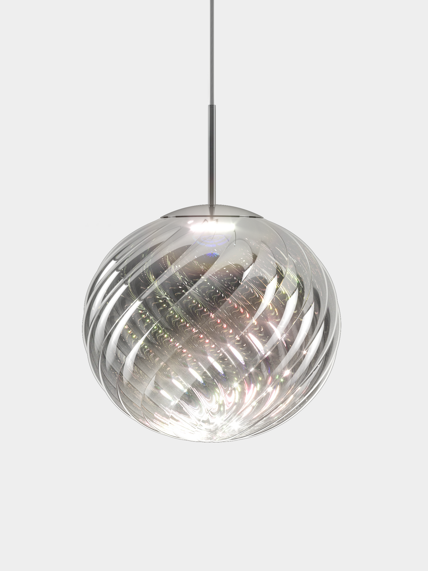 Whirl Pendant 45cm Silver Dichroic LED CB-CCC Dichroic LED / Large / Silver