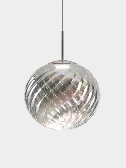 Whirl Pendant 45cm Silver Dichroic LED CB-CCC Dichroic LED / Large / Silver