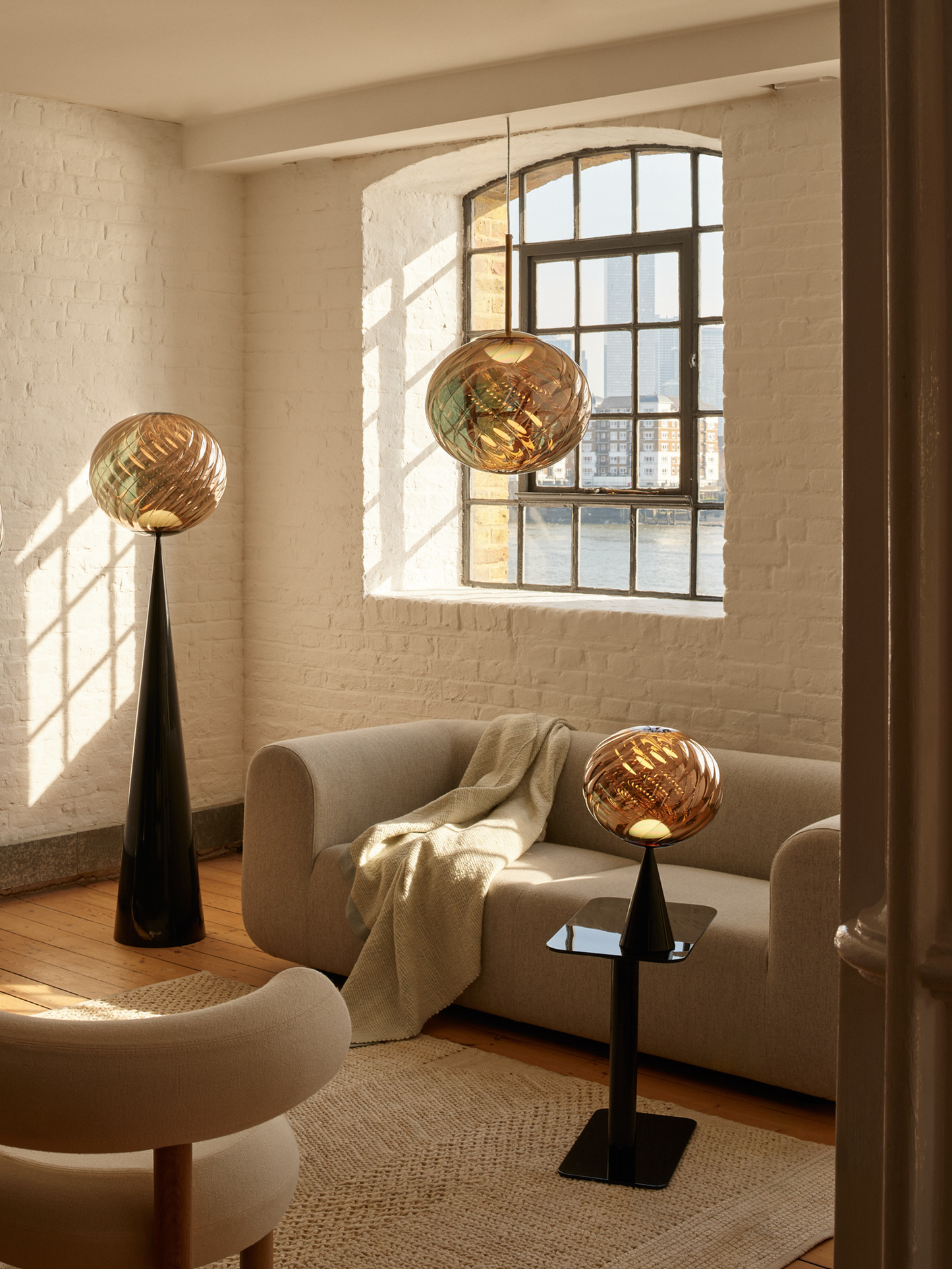 Whirl Pendant 30cm Gold LED CB-CCC