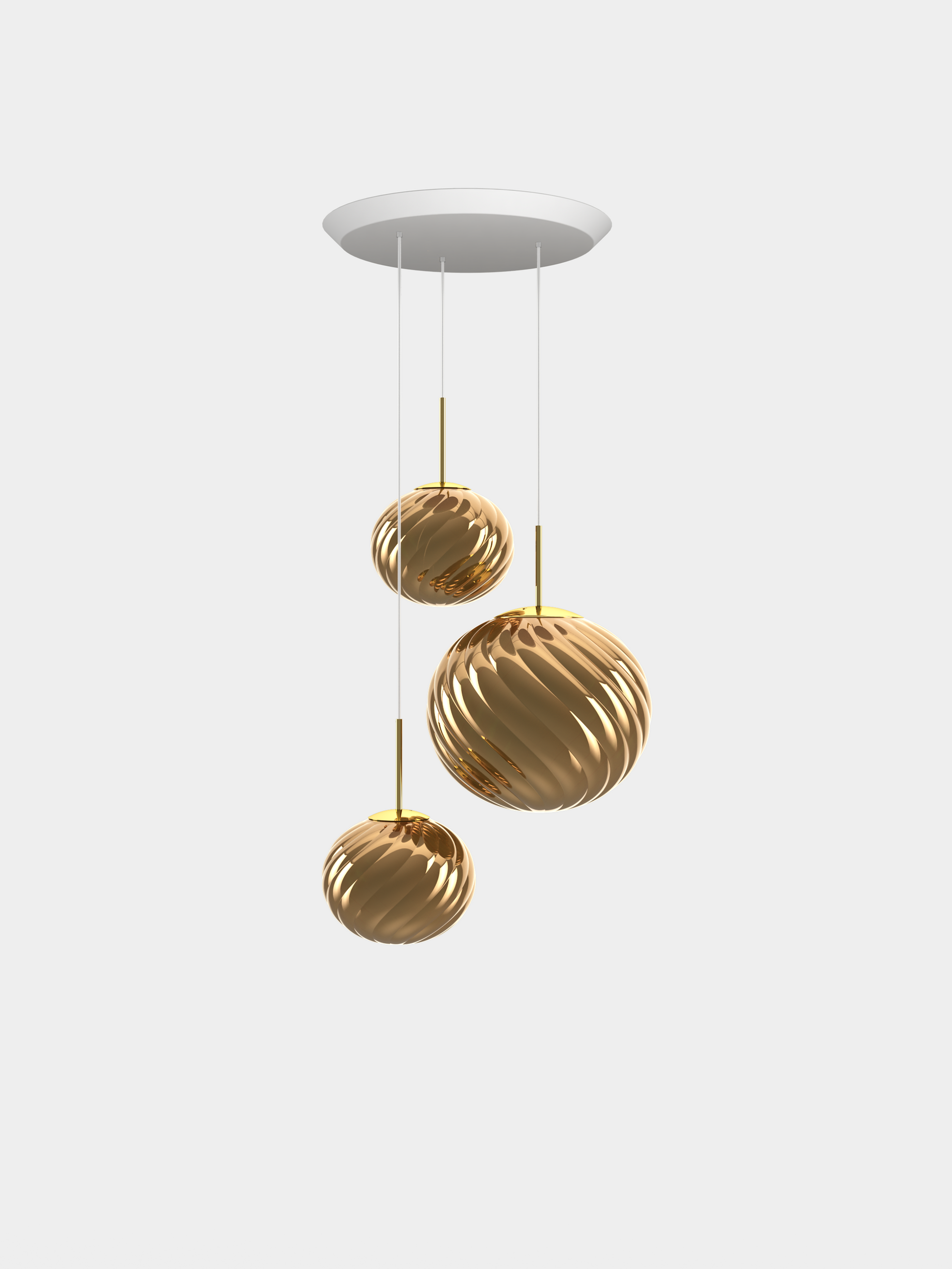 Whirl Pendant System Trio Round Gold LED (EU WLPS01GO-PEUM5)