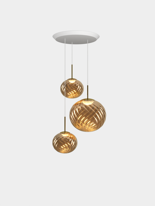 Whirl Pendant System Trio Round Gold LED (EU WLPS01GO-PEUM5)