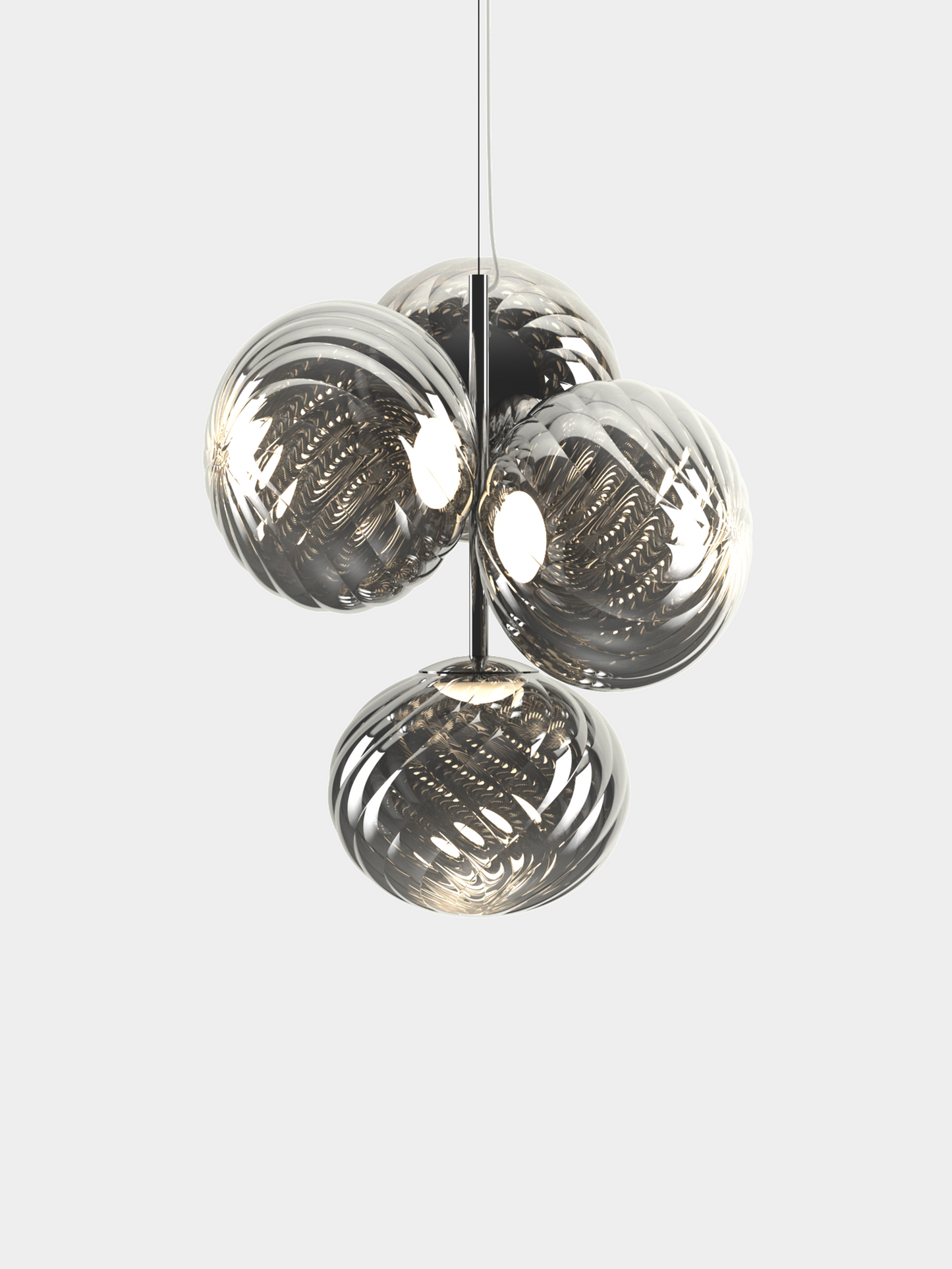 Whirl Chandelier Mini Silver LED CB